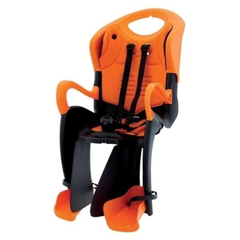 Сиденье задн. Bellelli Tiger Сlamp (на багажник) черно-оранжевое с оранжевой подкладкой