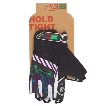 Перчатки Green Cycle NC-2331-2014 MTB Feminine без пальцев XL черно-фиолетовые