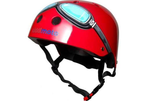 Шлем детский Kiddimoto очки пилота, красный, размер M 53-58см