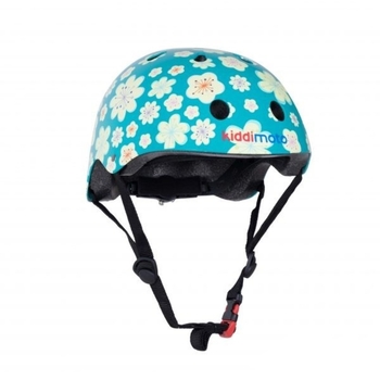 Шлем детский KiddiMoto Цветы, голубой, размер S 48-53см