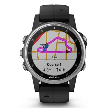 Спортивные часы Garmin fenix 5S Plus,Glass,Silver w/Black Bnd,GPS Watch,EMEA