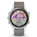 Спортивные часы Garmin fenix 5S Plus,Sapphire, White with Grey Suede Band, GPS навігатор