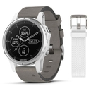 Спортивные часы Garmin fenix 5S Plus,Sapphire, White with Grey Suede Band, GPS навігатор