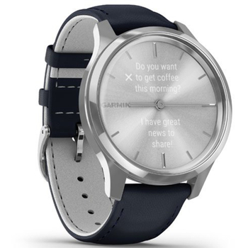 Спортивные часы Garmin vivomove Luxe, Silver-Blue, Leather