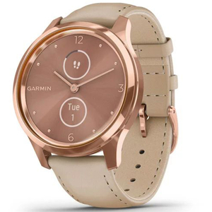 Спортивные часы Garmin vivomove Luxe, Rose Gold-Beige, Leather