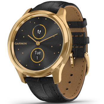 Спортивные часы Garmin vivomove Luxe, Pure Gold-Black, Leather
