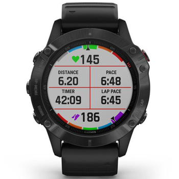 Спортивные часы Garmin fenix 6, Pro and Sapphire editions, Black with Black Band, GPS навігатор