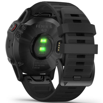 Спортивные часы Garmin fenix 6, Pro and Sapphire editions, Black with Black Band, GPS навігатор