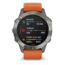 Спортивные часы Garmin fenix 6, Pro and Sapphire editions, Titanium with ember orange band, GPS наві