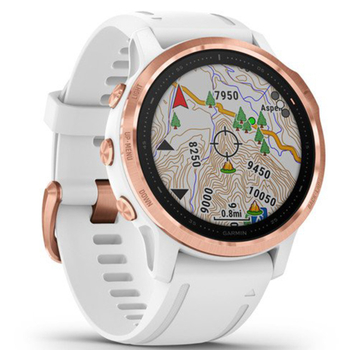 Спортивные часы Garmin fenix 6S Pro, Sapphire editions, Rose Gold with White Band, GPS навігатор