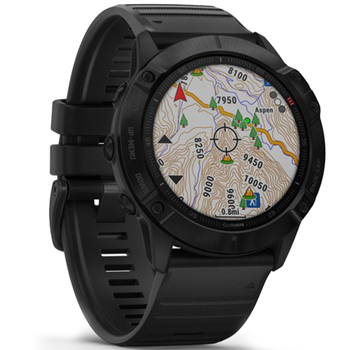 Спортивные часы Garmin fenix 6X, Pro and Sapphire editions, Black with black band, GPS навігатор