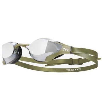 Окуляри для плавання TYR Tracer-X RZR Mirrored Racing, Smoke/Green/Green