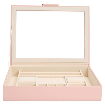 392415 Sophia Jewelry Box with window WOLF Rose Quartz