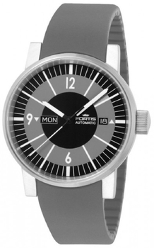 Часы FORTIS 623.10.38 Si.10 SPACEMATIC CLASSIC GREY WITH BLACK SILICONE STRAP