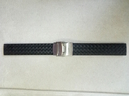 Ремінець Китай каучук чорний, застібка метелик з фіксатором 18 мм