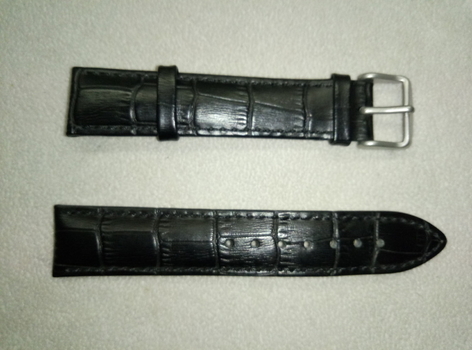 Ремінець Штурманський натуральна шкіра, чорний 20 мм